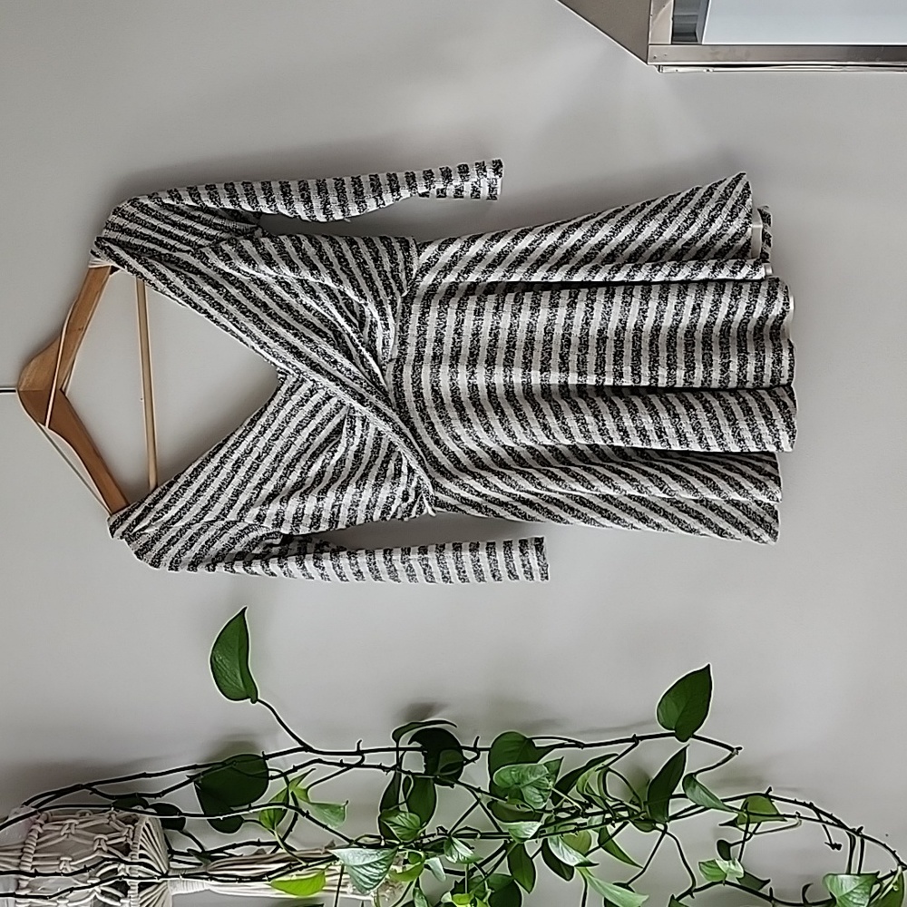 FREE PEOPLE black & white maverick striped dress
